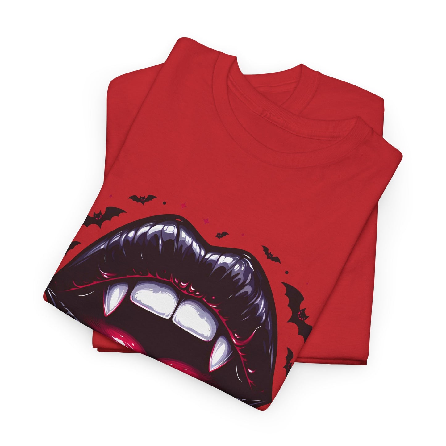Bite Me Vampire Lover Tee - Unisex Heavy Cotton Tee for Halloween, Spooky Parties, Gothic Style, Perfect for Costume Wear or Everyday Casual