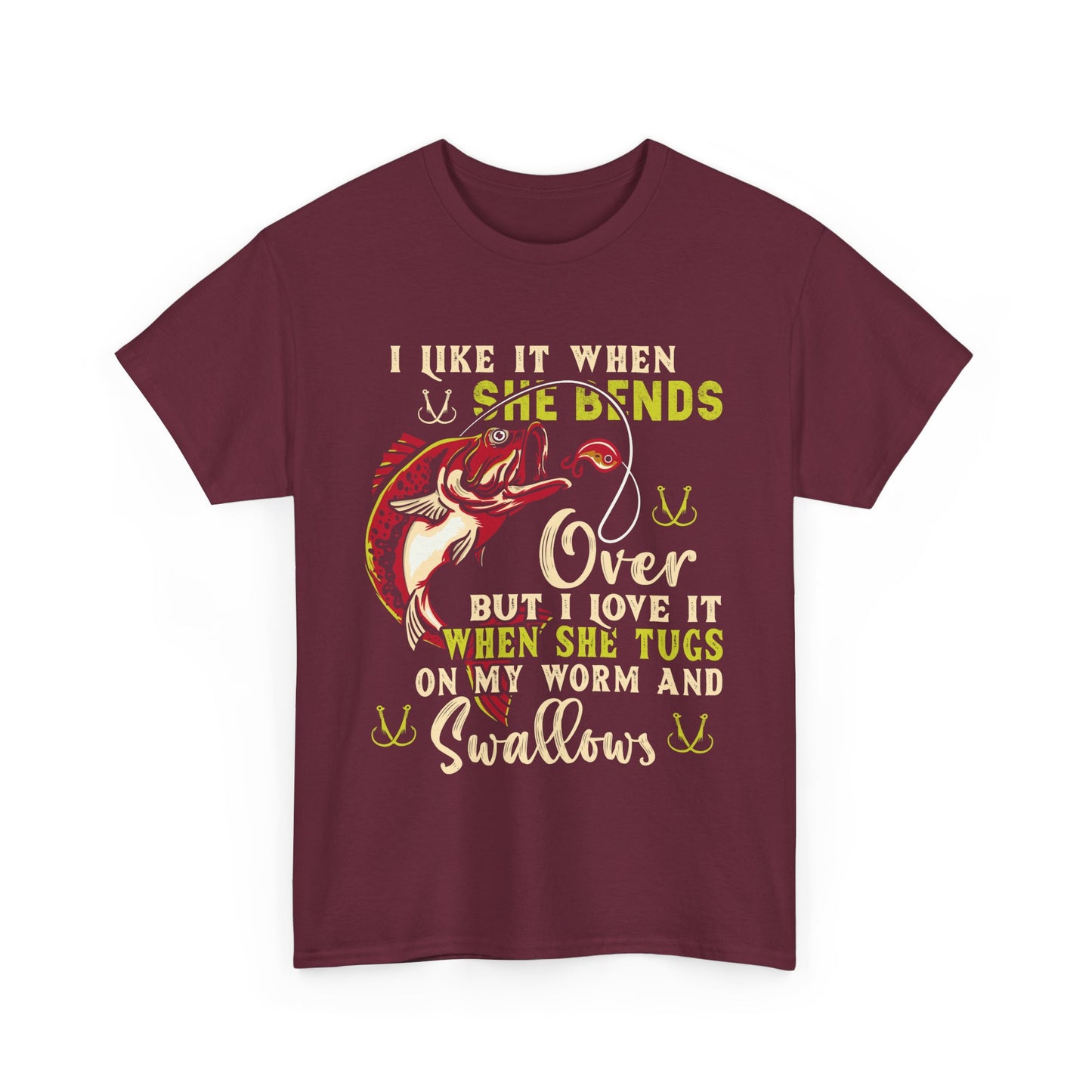 I Like When She Bends Unisex Heavy Cotton Tee
