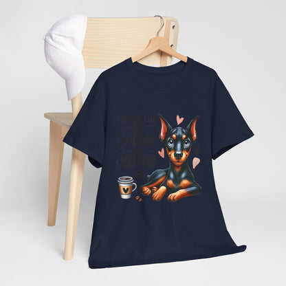 Life Is Better With Coffee And Doberman Unisex Heavy Cotton Tee