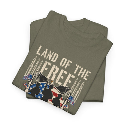 Land of the Free Unisex Heavy Cotton Tee - Home of the Brave