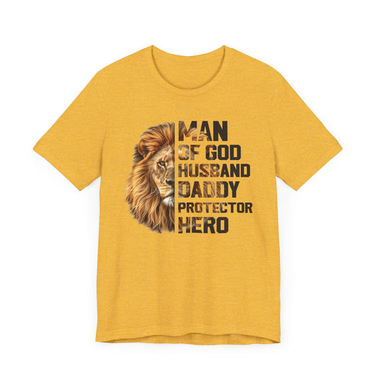 Man of God Inspirational Tee, Unisex Short Sleeve Shirt, Gift for Dads, Everyday Wear, Father's Day, Family Reunion T-Shirt
