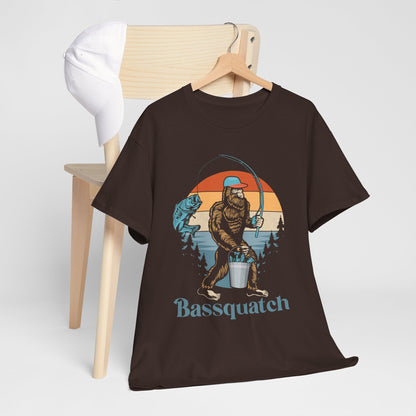 Bassquatch Fishing Tee - Perfect for Outdoorsy Souls, Gifts for Fishermen, Summer Adventure Wear, Casual Style, Nature Lover's Top