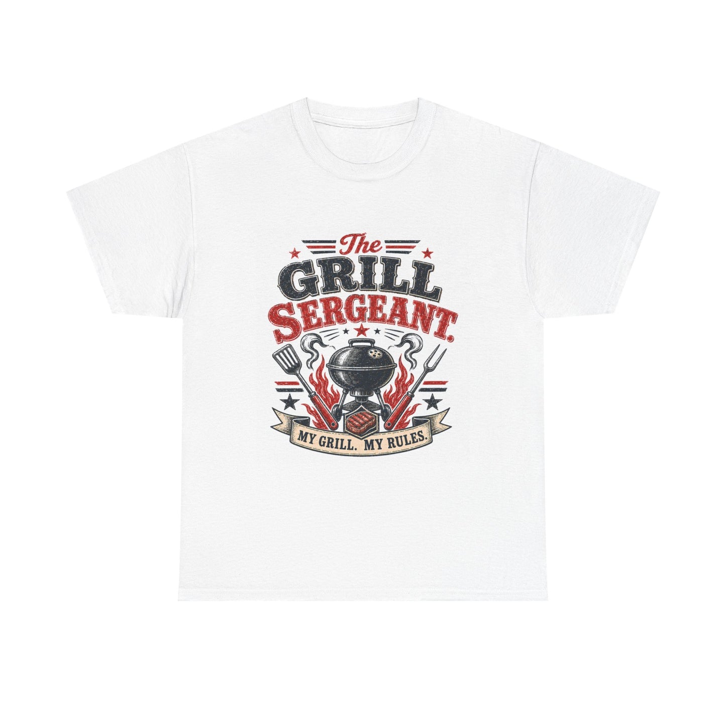 Grill Sergeant T-Shirt - "My Grill, My Rules" BBQ Tee for Grill Masters