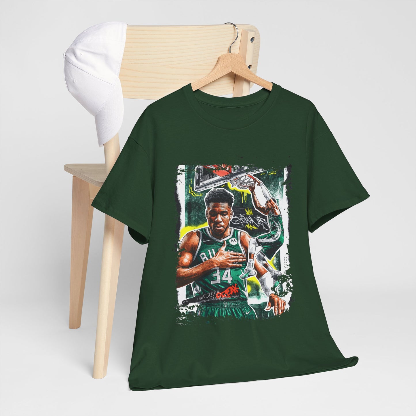 Giannis Unisex Heavy Cotton Tee Featuring a Vintage Athletic Design, Sports Fan Shirt, Casual Wear, Gift for Him, Basketball Merchandise