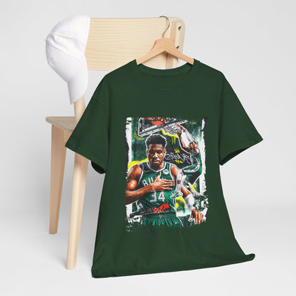 Giannis Unisex Heavy Cotton Tee Featuring a Vintage Athletic Design, Sports Fan Shirt, Casual Wear, Gift for Him, Basketball Merchandise