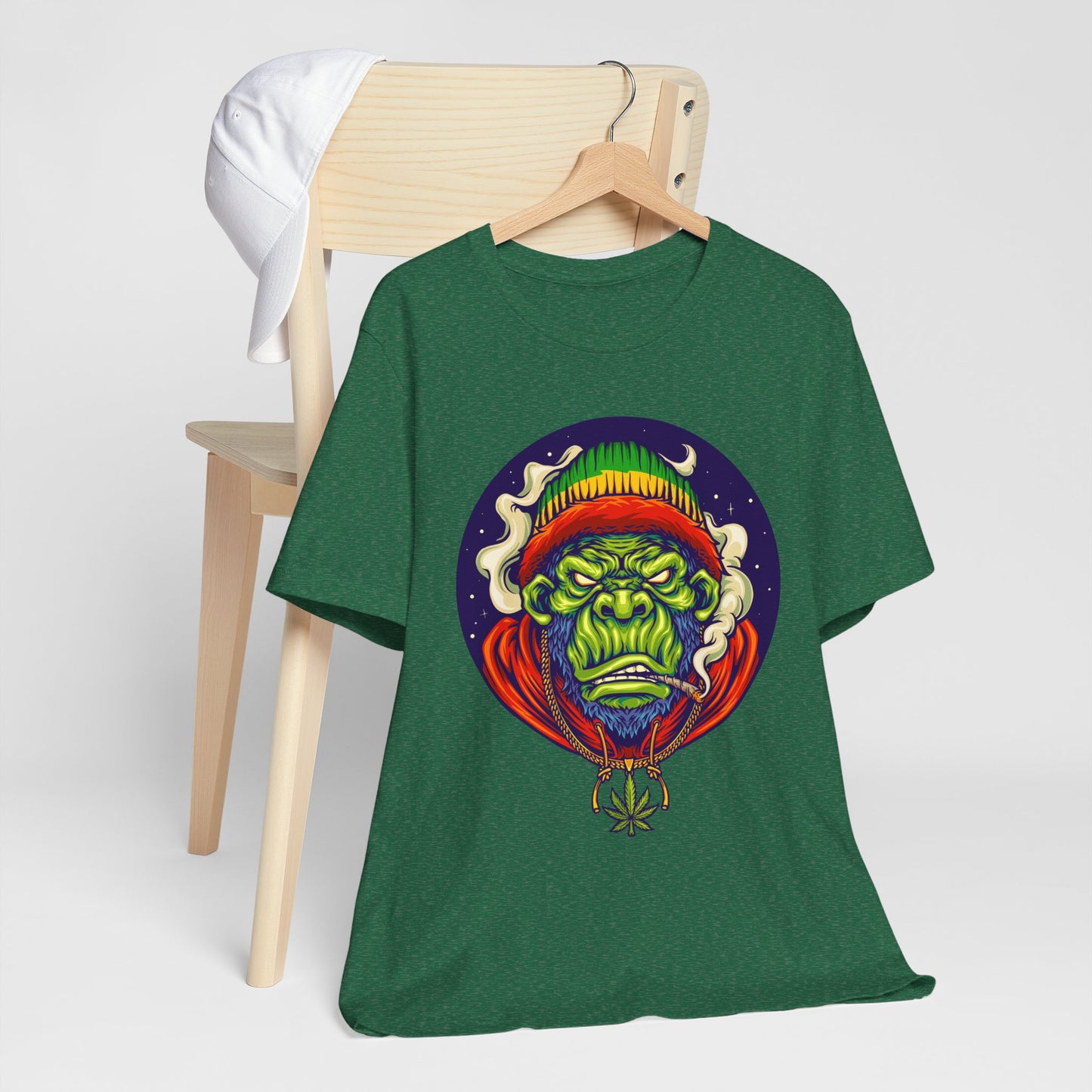 Gorilla Smoke Vibrant Graphic Tee with Cool Monster Design, Unisex Graphic T-Shirt, Edgy Streetwear, Bold Art Apparel, Unique Gift Idea