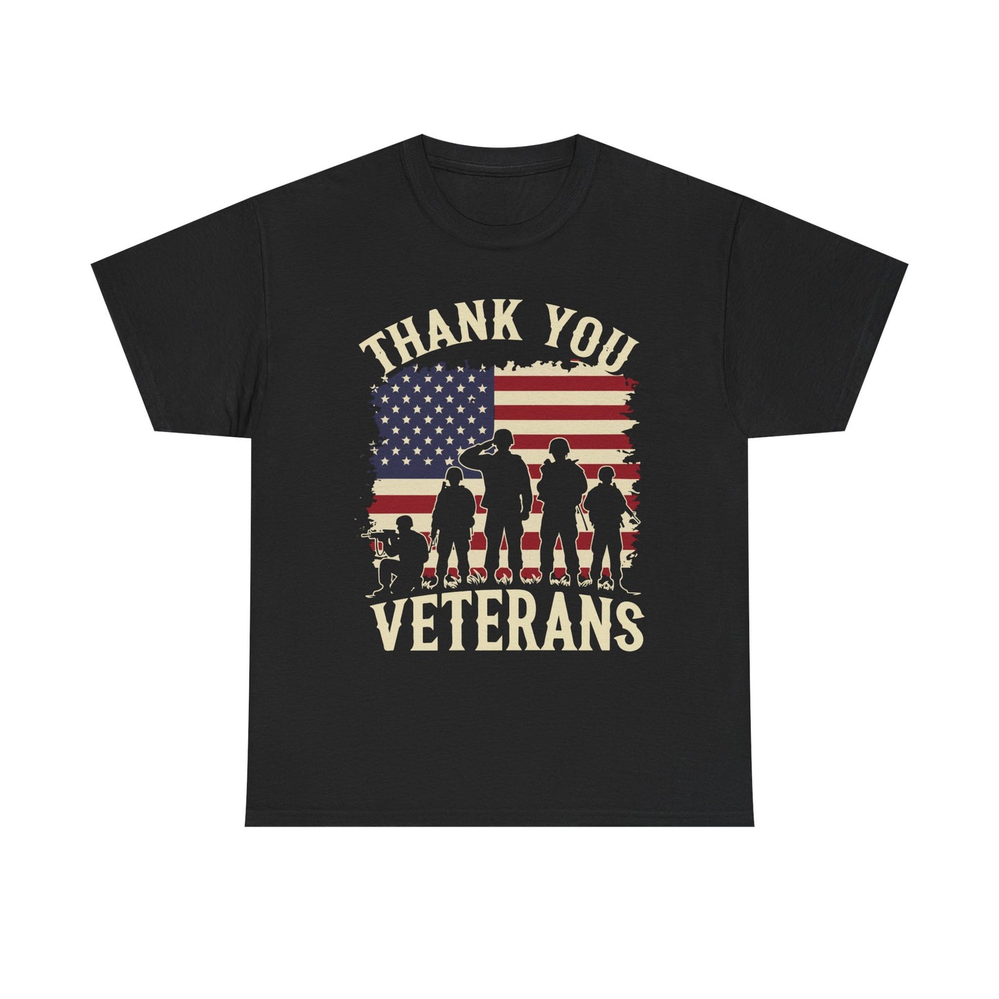 Thank You Veterans T-Shirt — American Flag Military Tribute Tee for Veterans Day & Patriotic Support