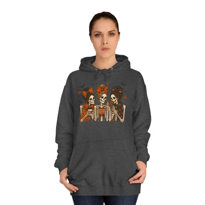 Skeleton Trio Hoodie — Vintage Day of the Dead Friends Halloween Sweatshirt