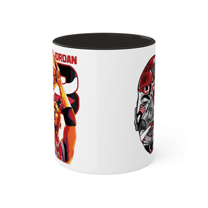 Michael Jordan Jumper Head Mural Colorful Mugs, 11oz