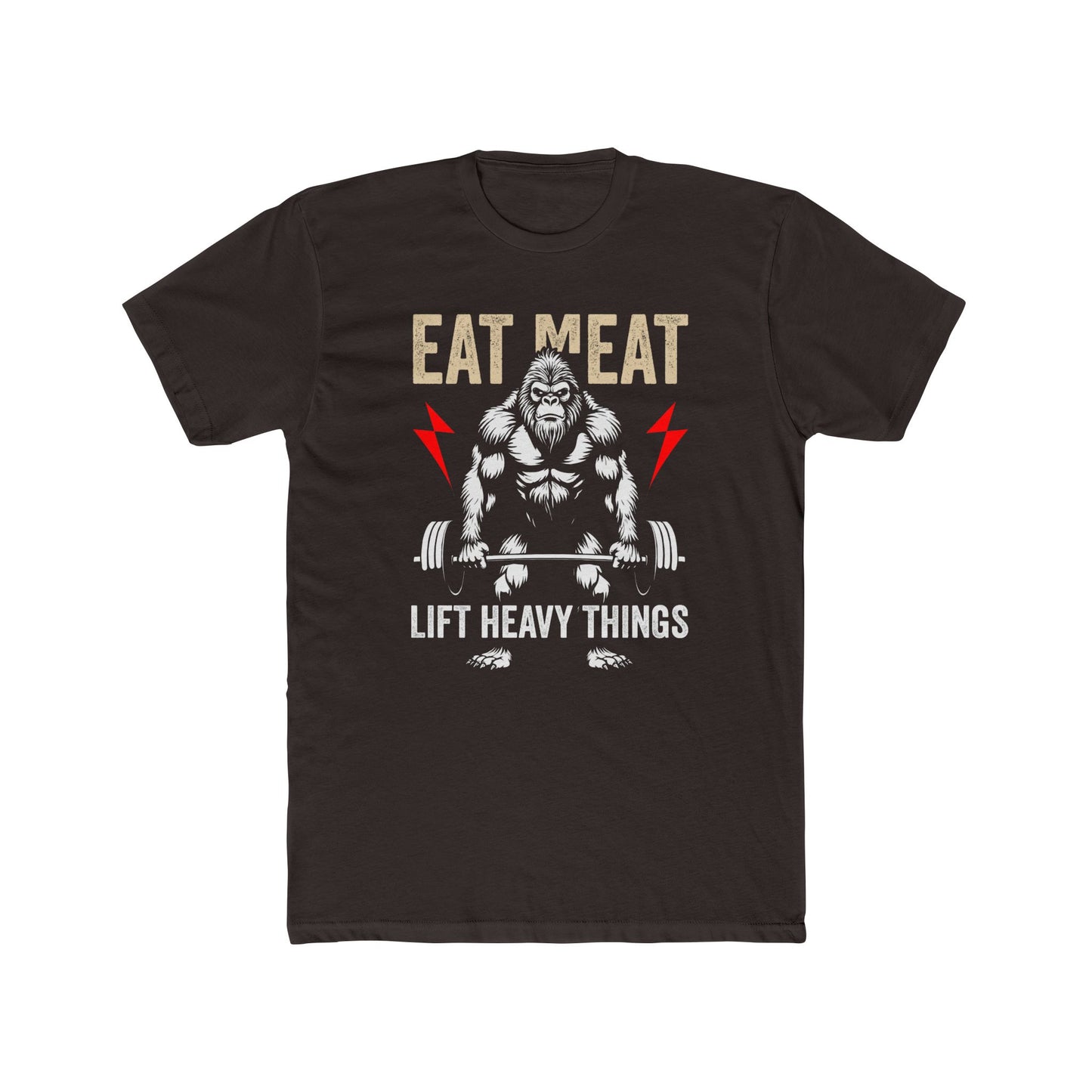 Eat Meat Lift Heavy Things Unisex Cotton Crew Tee - Motivational Fitness Shirt