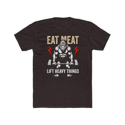 Eat Meat Lift Heavy Things Unisex Cotton Crew Tee - Motivational Fitness Shirt
