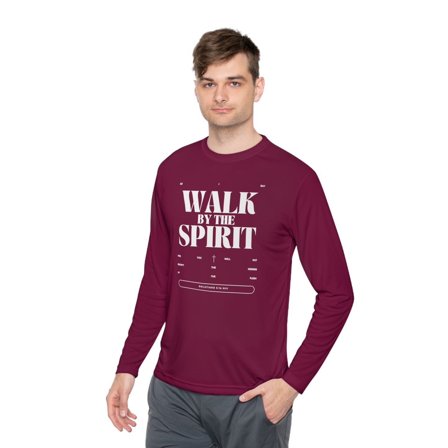 Spiritual Lightweight Long Sleeve Tee Walk By Spirit