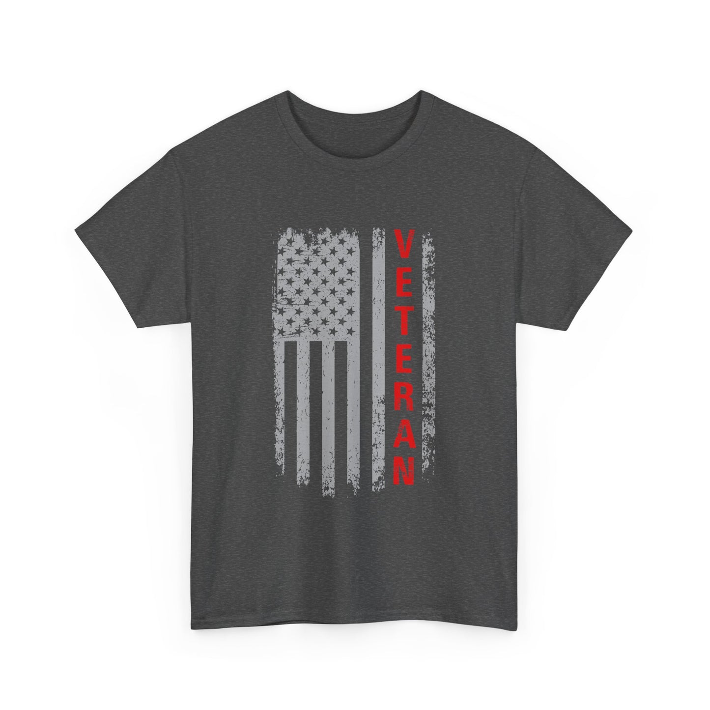 Veteran Pride Unisex Heavy Cotton Tee - American Flag Design