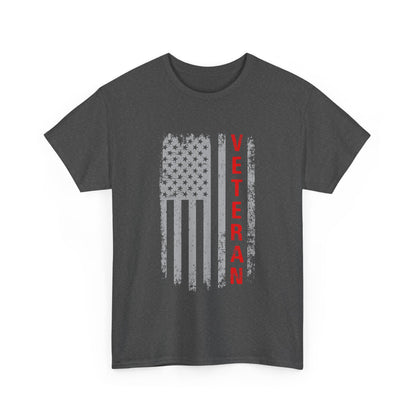 Veteran Pride Unisex Heavy Cotton Tee - American Flag Design