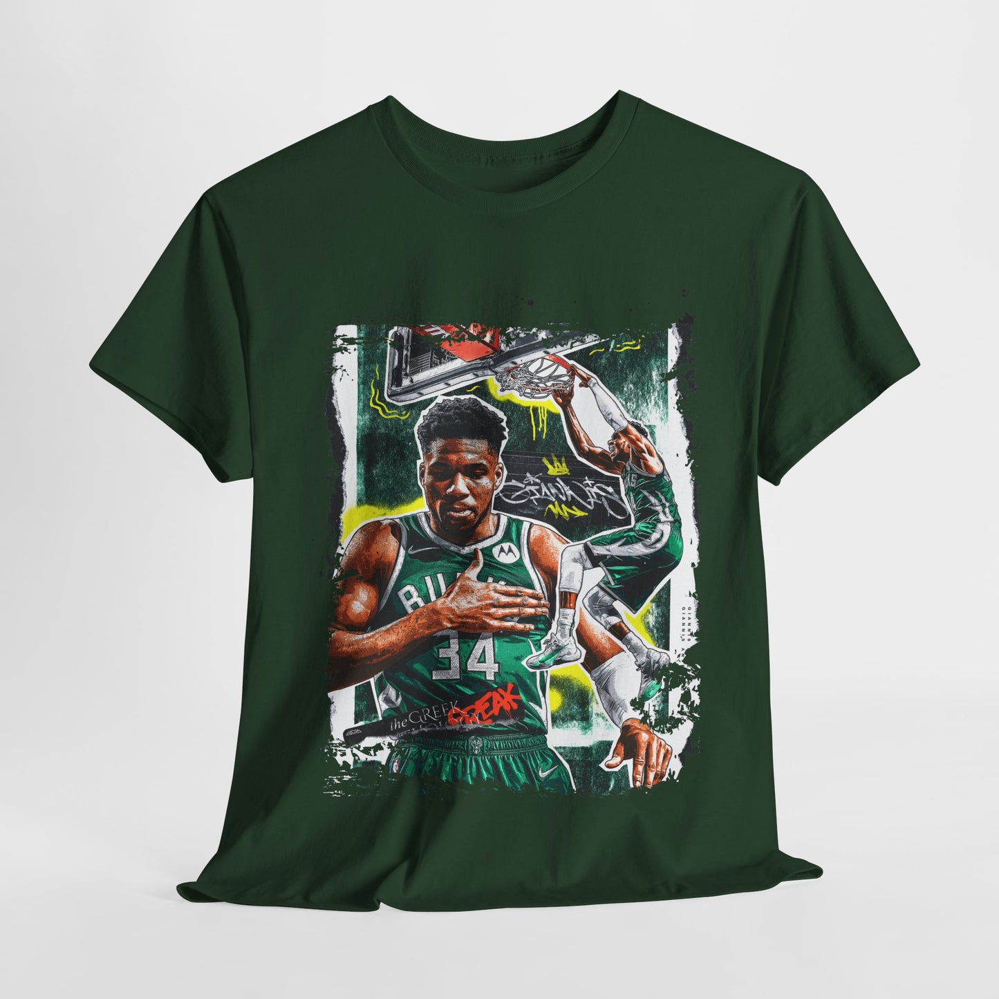 Giannis Unisex Heavy Cotton Tee Featuring a Vintage Athletic Design, Sports Fan Shirt, Casual Wear, Gift for Him, Basketball Merchandise