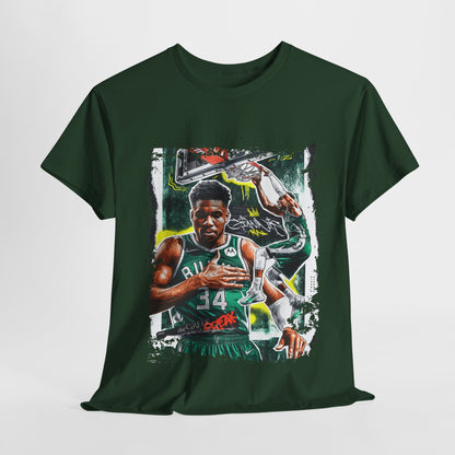 Giannis Unisex Heavy Cotton Tee Featuring a Vintage Athletic Design, Sports Fan Shirt, Casual Wear, Gift for Him, Basketball Merchandise