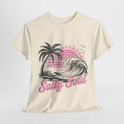 Salty Soul Unisex Tee, Beach Vibes Shirt, Summer Apparel, Ocean Lover Gift, Retro Surf Style, Casual Graphic Tee