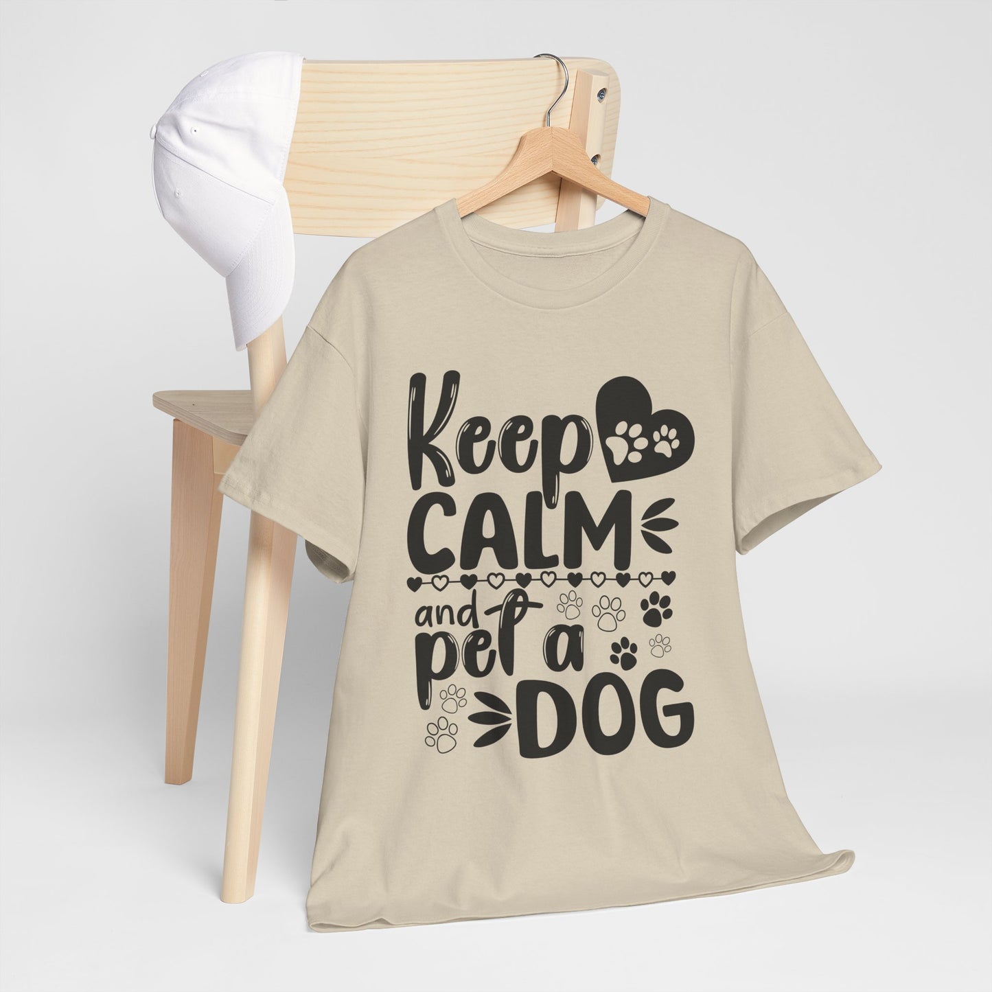 Keep Calm and Pet a Dog Unisex Heavy Cotton Tee - Dog Lover Gift, Pet Themed Apparel, Funny T-Shirt for Dog Owners, Animal Lover [...]