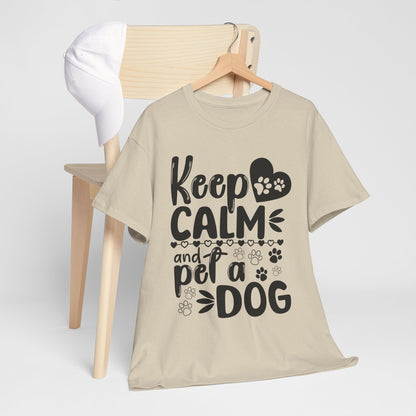 Keep Calm and Pet a Dog Unisex Heavy Cotton Tee - Dog Lover Gift, Pet Themed Apparel, Funny T-Shirt for Dog Owners, Animal Lover [...]