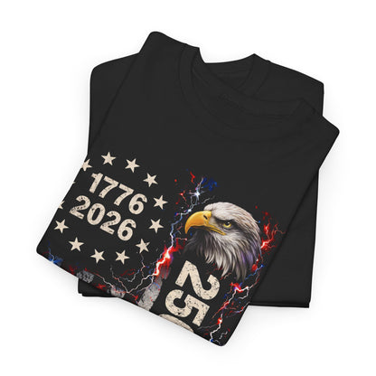 250 Years USA Flag Eagle T‑Shirt — 1776-2026 Patriotic Anniversary Tee