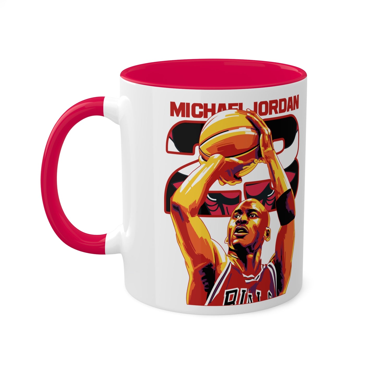 Michael Jordan Jumper Head Mural Colorful Mugs, 11oz