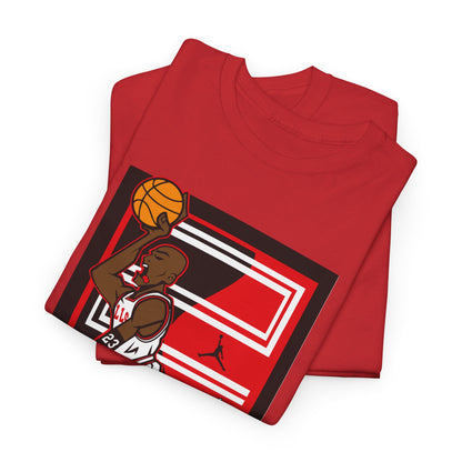 Jordan Flying Dunk Basketball Star Graphic Tee | Unisex Heavy Cotton T-Shirt