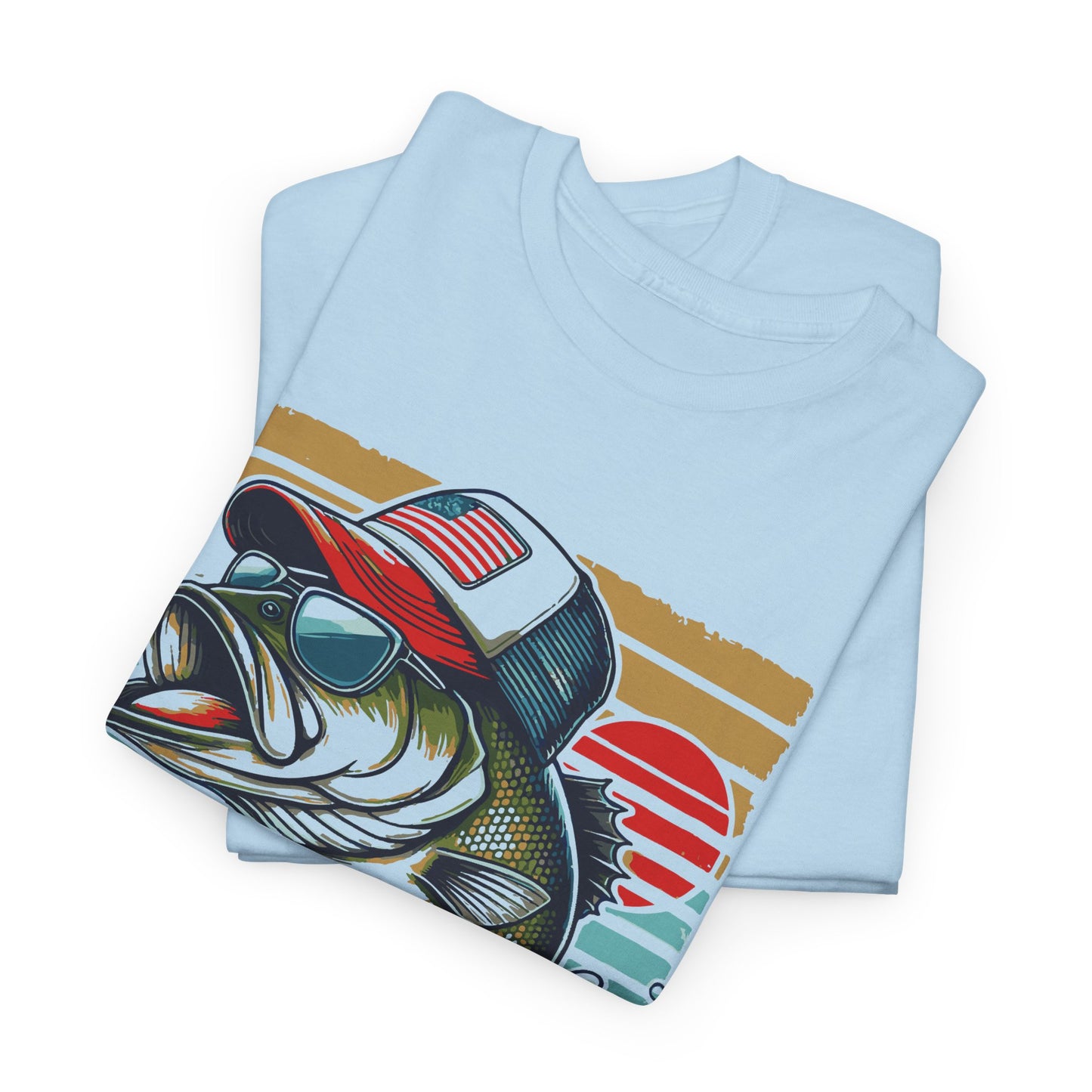 Kiss My Bass Fishing Tee - Unisex Heavy Cotton T-Shirt