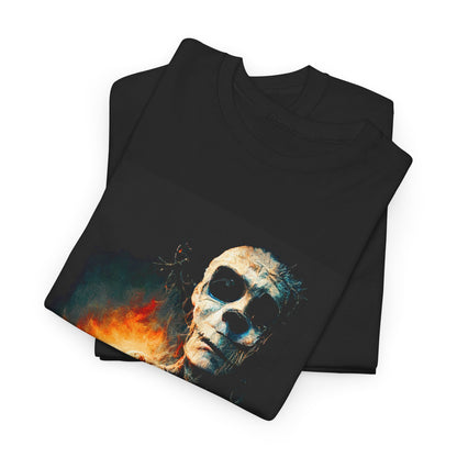 Skull Flame Graphic Tee — Dark Gothic Skeleton Art T-Shirt