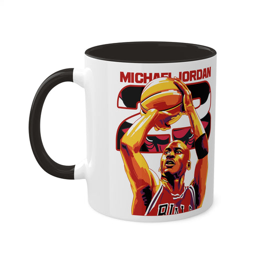 Michael Jordan Jumper Head Mural Colorful Mugs, 11oz