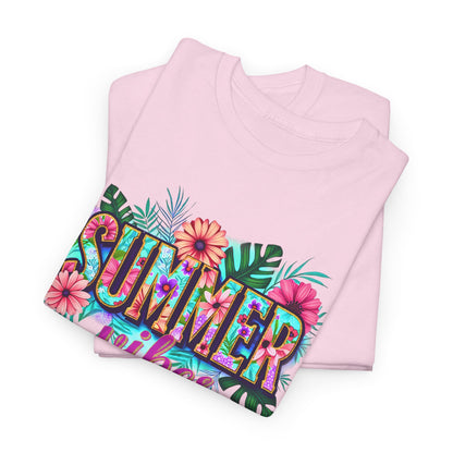 Summer Vibes Unisex Tee, Casual T-Shirt for Beach Days, Summer Outfits, Gift for Friends, Vacation Wear, Floral Graphic Shirt