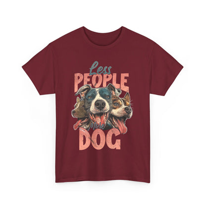 Less People More Dog Unisex Heavy Cotton Tee