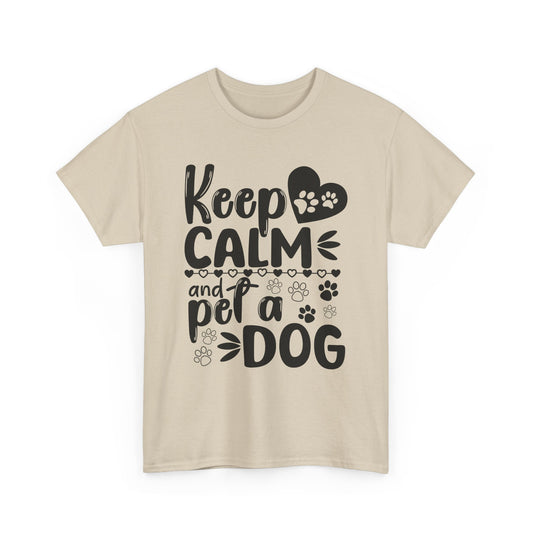 Keep Calm and Pet a Dog Unisex Heavy Cotton Tee - Dog Lover Gift, Pet Themed Apparel, Funny T-Shirt for Dog Owners, Animal Lover [...]