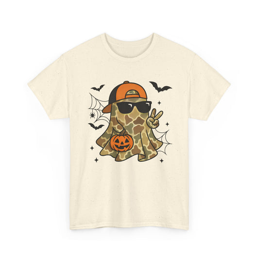 Halloween Peace Ghost Tee - Unisex Heavy Cotton