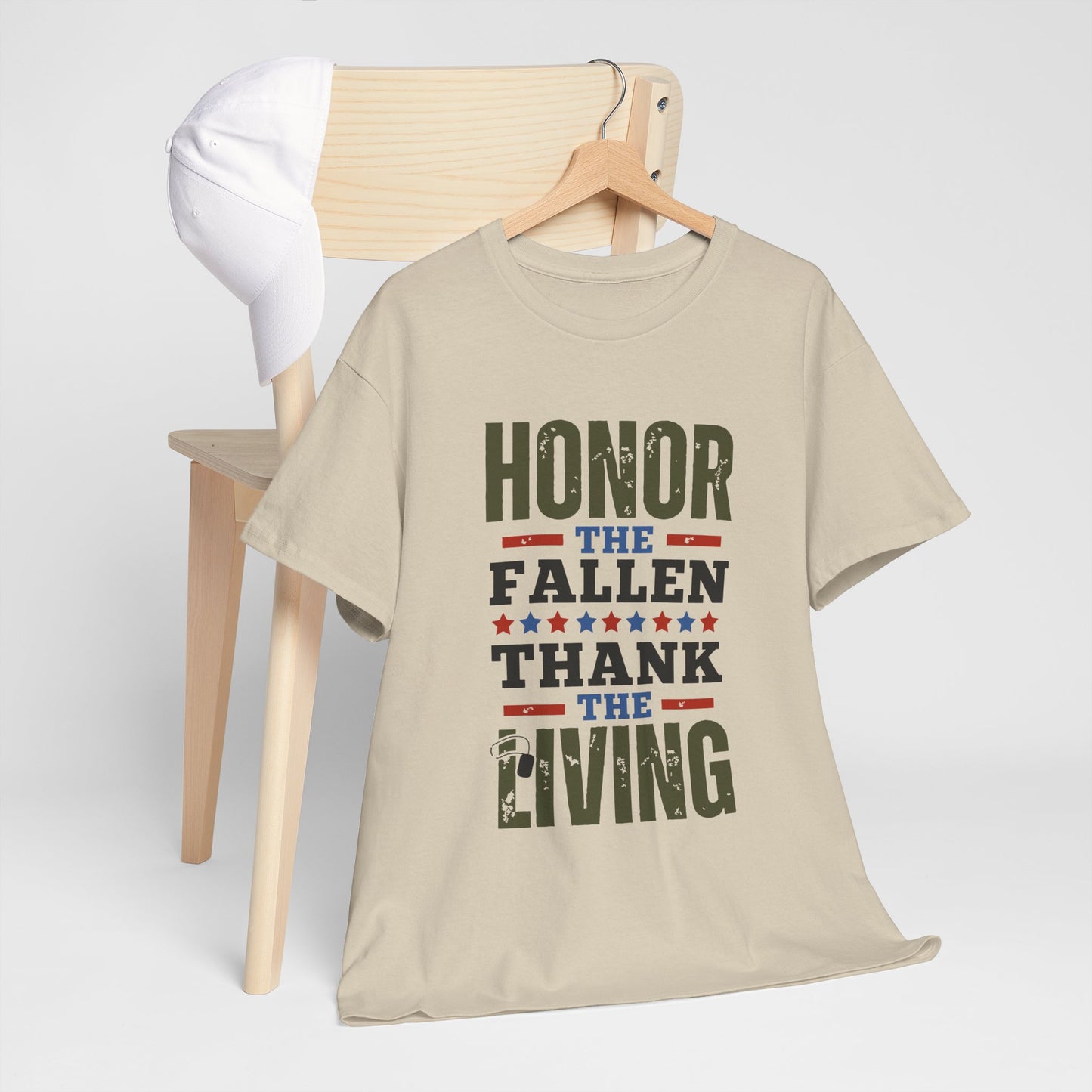 Honor The Fallen, Thank The Living Veteran Tribute Unisex Heavy Cotton Tee
