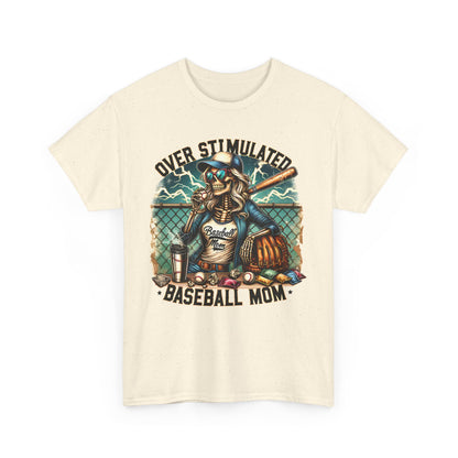 Over Stimulated Baseball Mom Tee | Unisex Heavy Cotton T-Shirt