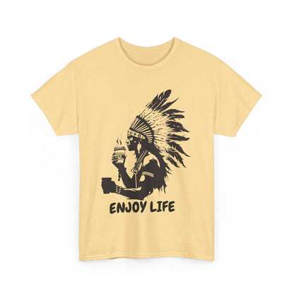 Enjoy Life Coffee Native American Unisex Heavy Cotton Tee