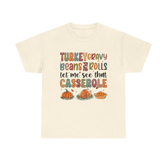 Turkey Gravy Casserole Unisex Heavy Cotton Tee