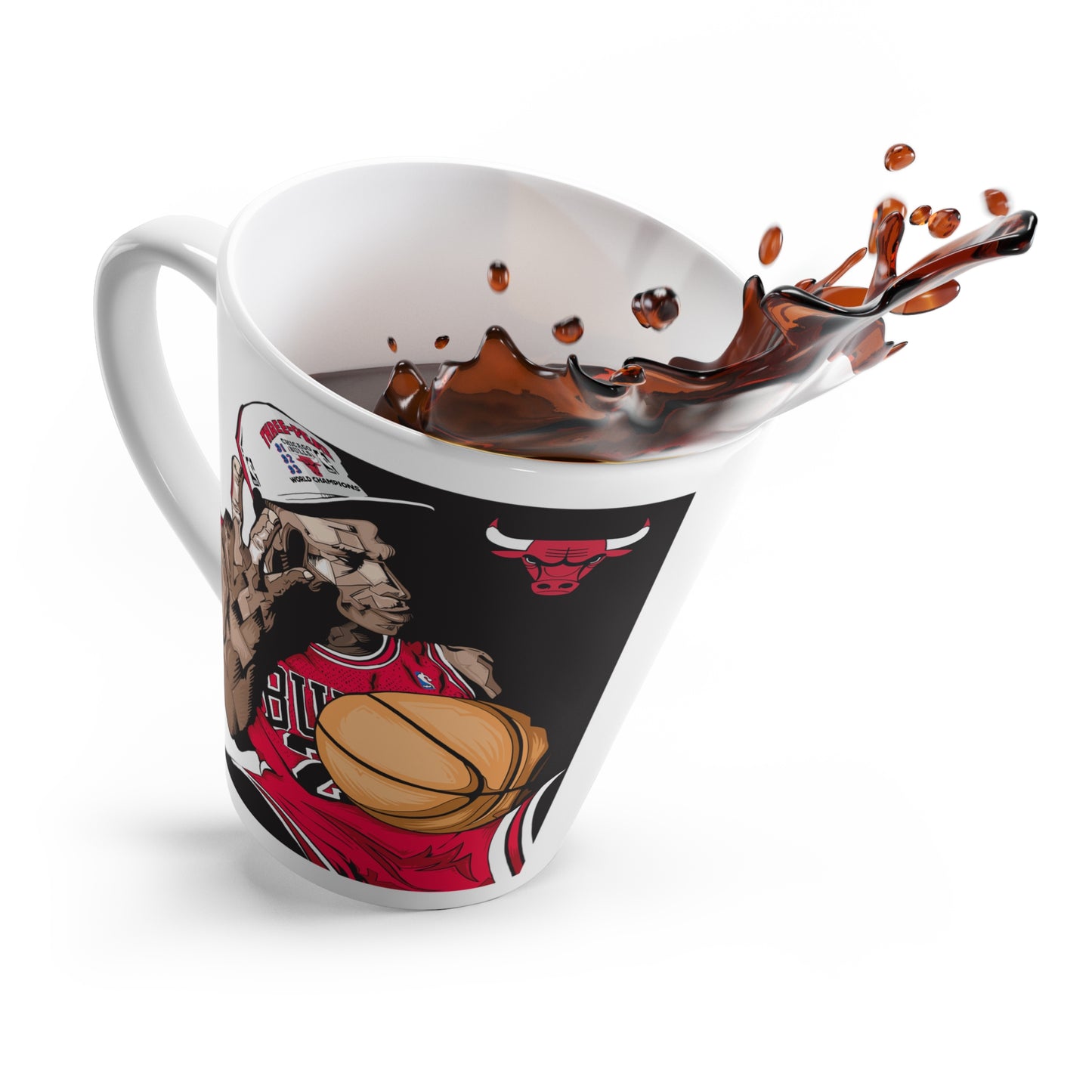 Michael Jordan Three Championships Flu Game Latte Mug