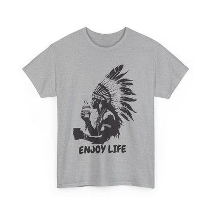 Enjoy Life Coffee Native American Unisex Heavy Cotton Tee