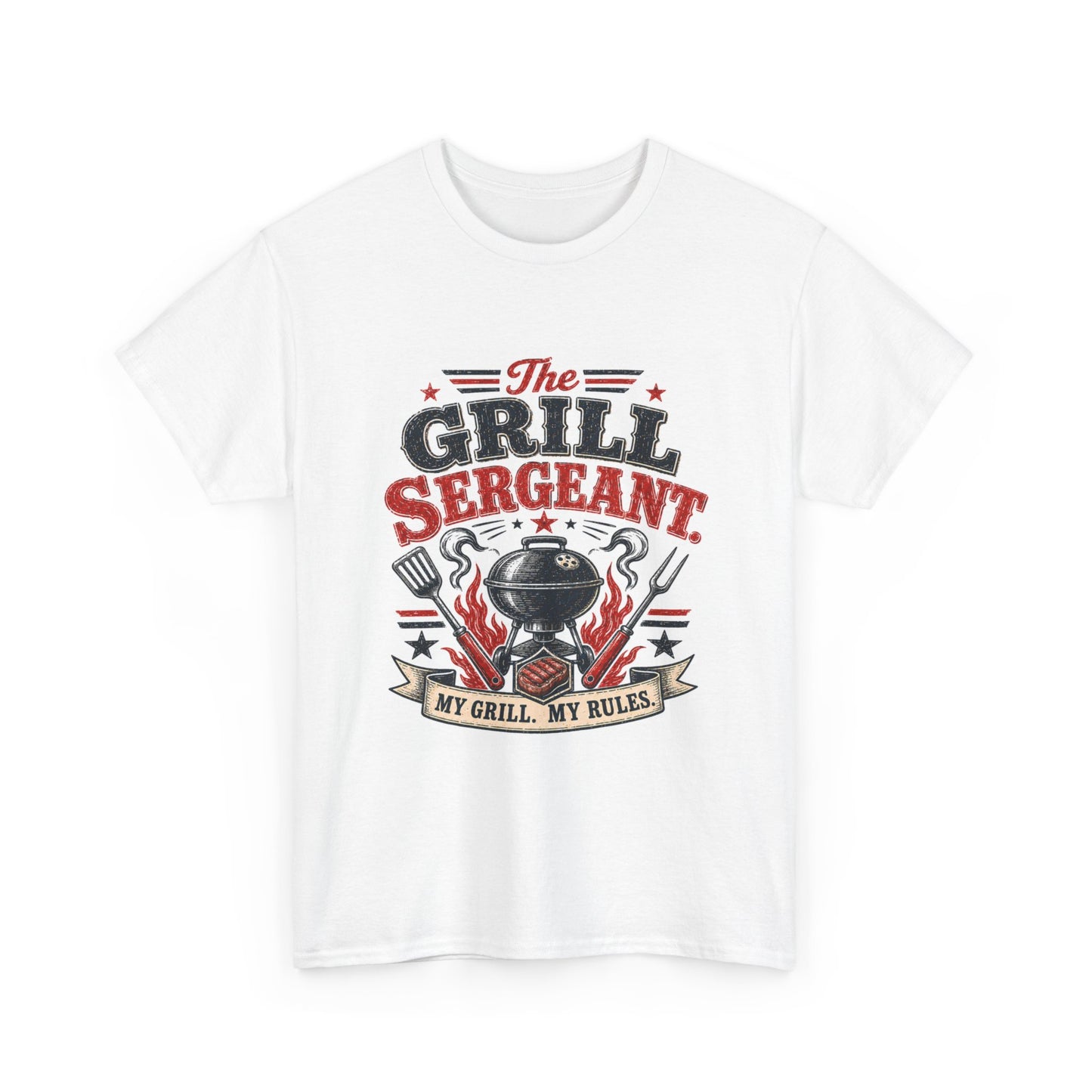Grill Sergeant T-Shirt - "My Grill, My Rules" BBQ Tee for Grill Masters