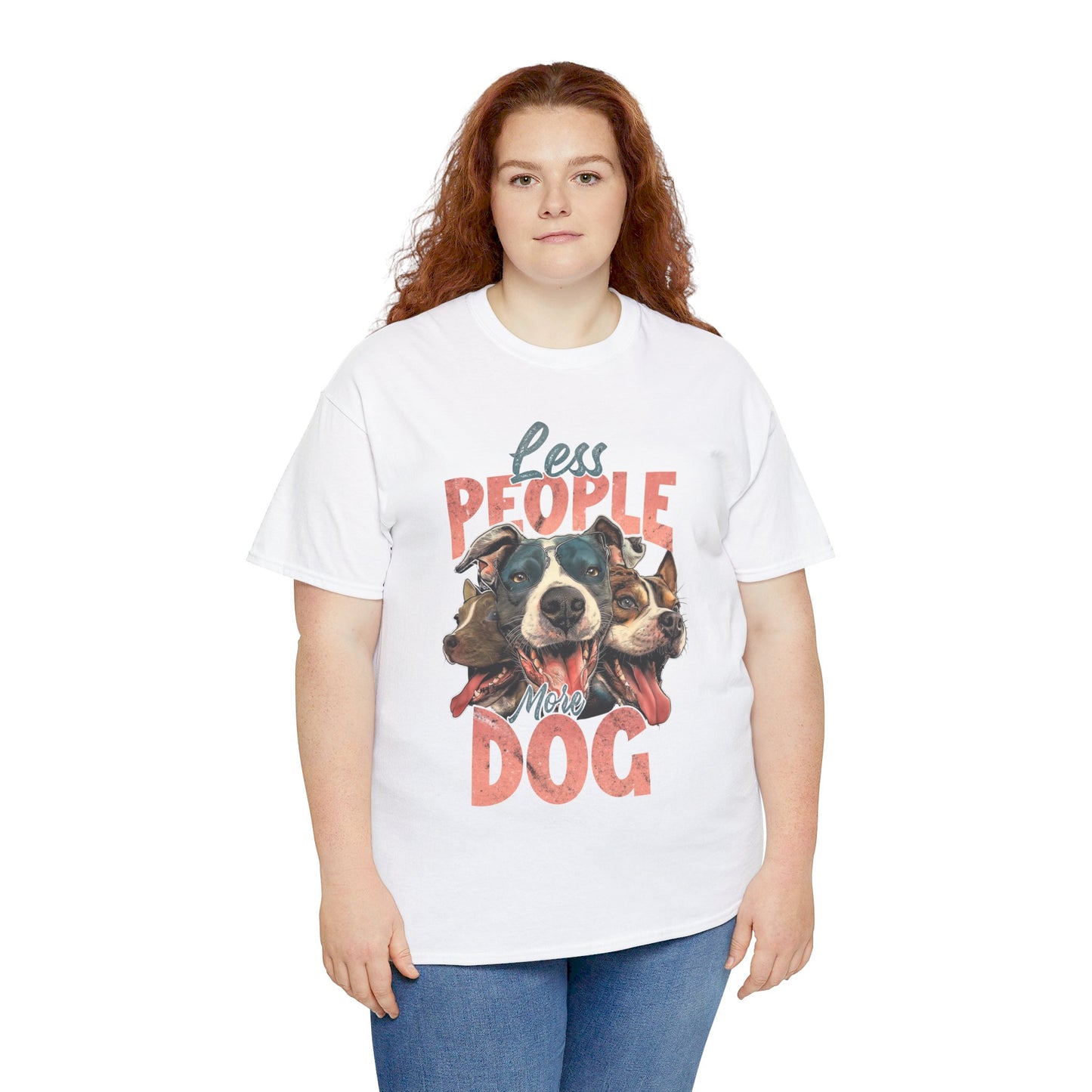 Less People More Dog Unisex Heavy Cotton Tee