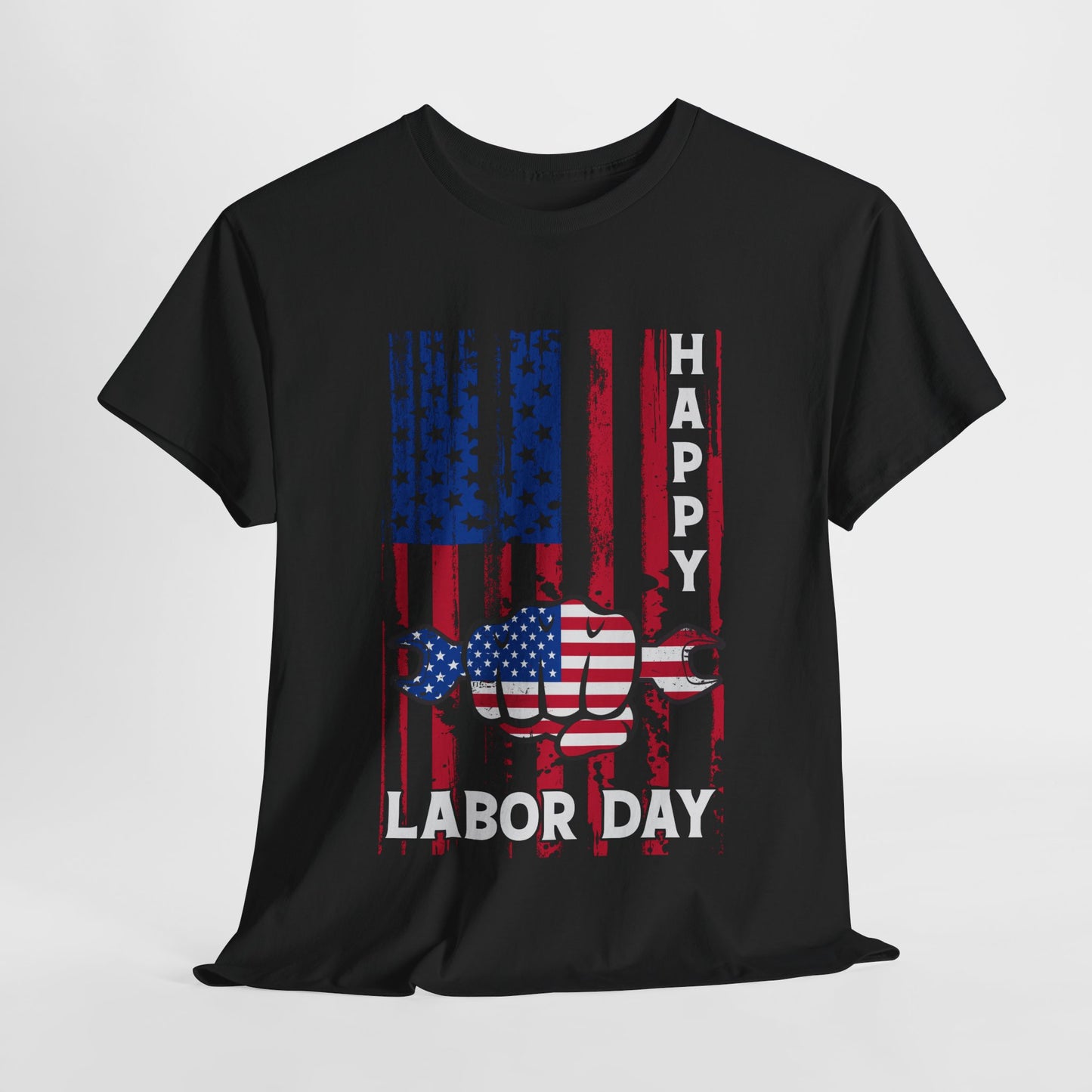 Happy Labor Day Graphic Tee, Patriotic T-Shirt, Unisex Heavy Cotton Tee, Holiday Apparel, Gift for Him/Her