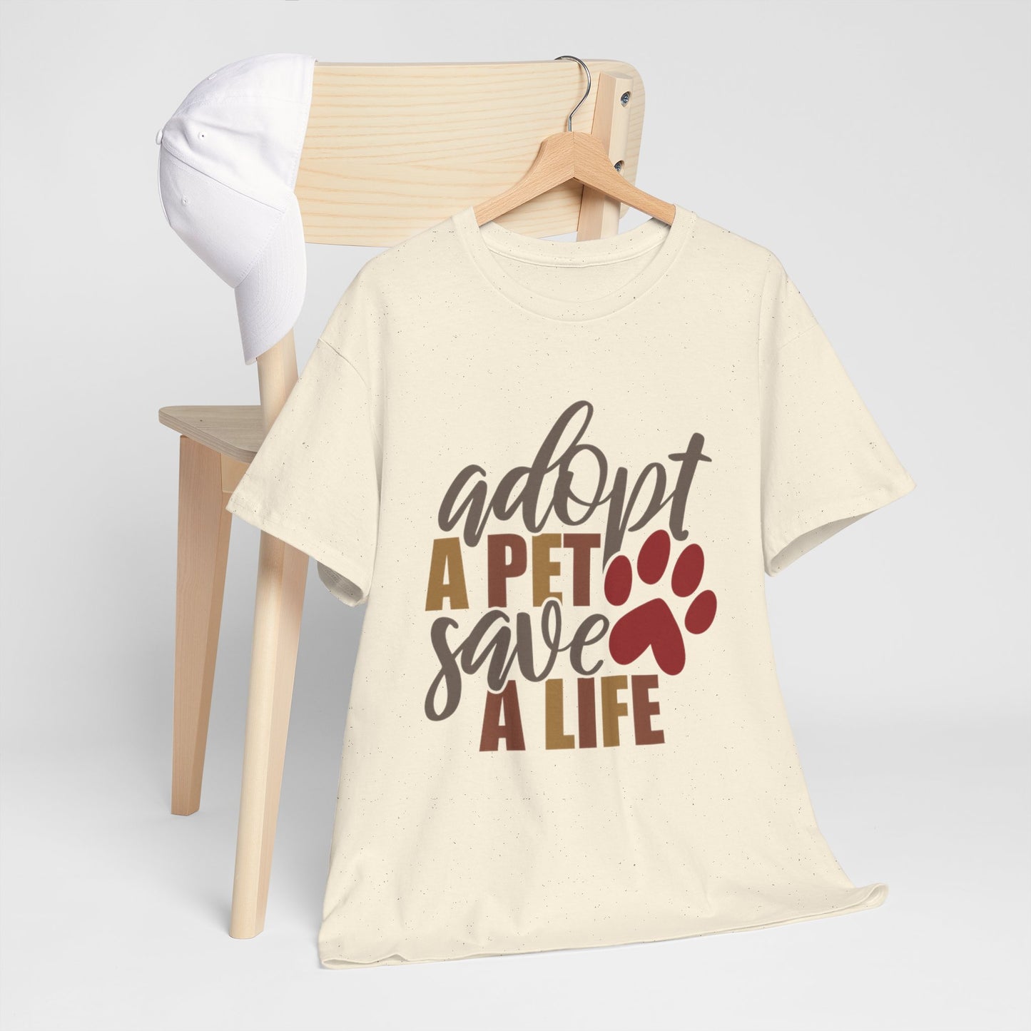 Adopt a Pet Save a Life Tee, Unisex Heavy Cotton Shirt for Animal Lovers, Dog and Cat Adoption Awareness, Gift for Pet Owners, [...]