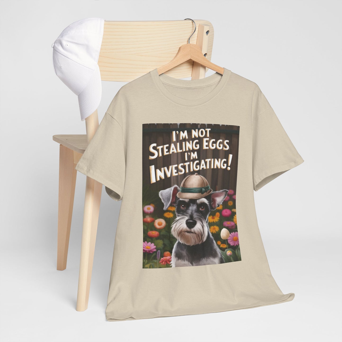 I'm Not Stealing Eggs, I'm Investigating! Funny Dog Investigation Tee Unisex Heavy Cotton Tee