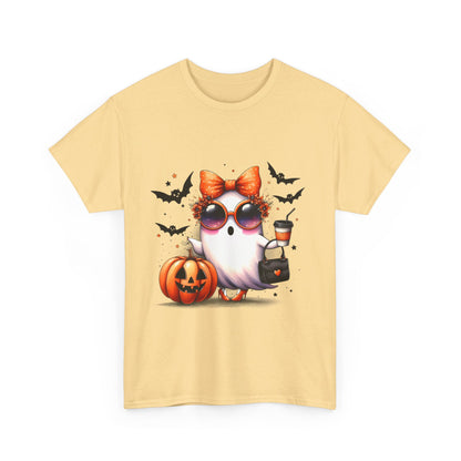 Coffee Girl Ghost Purse and Heals Unisex Heavy Cotton Tee