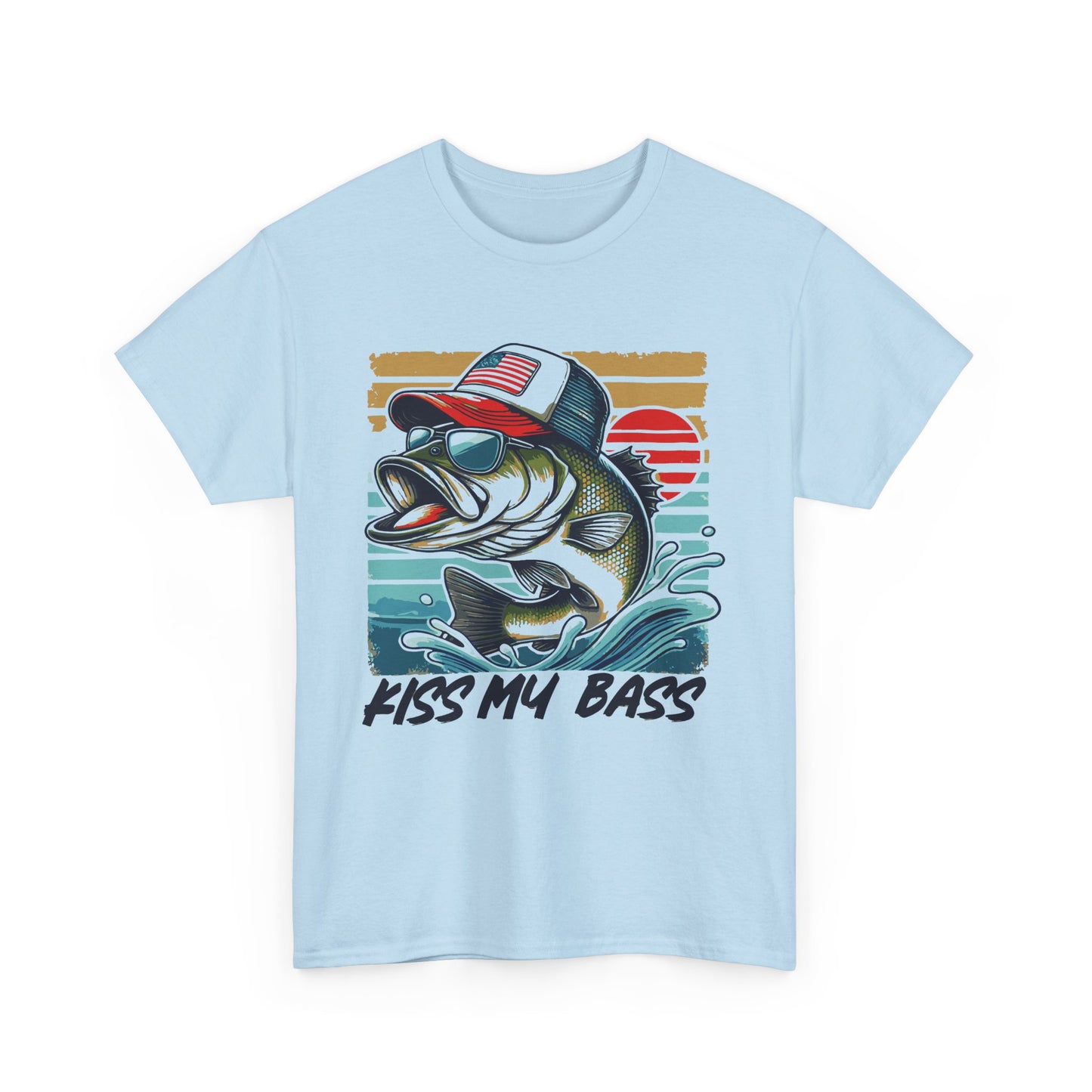 Kiss My Bass Fishing Tee - Unisex Heavy Cotton T-Shirt
