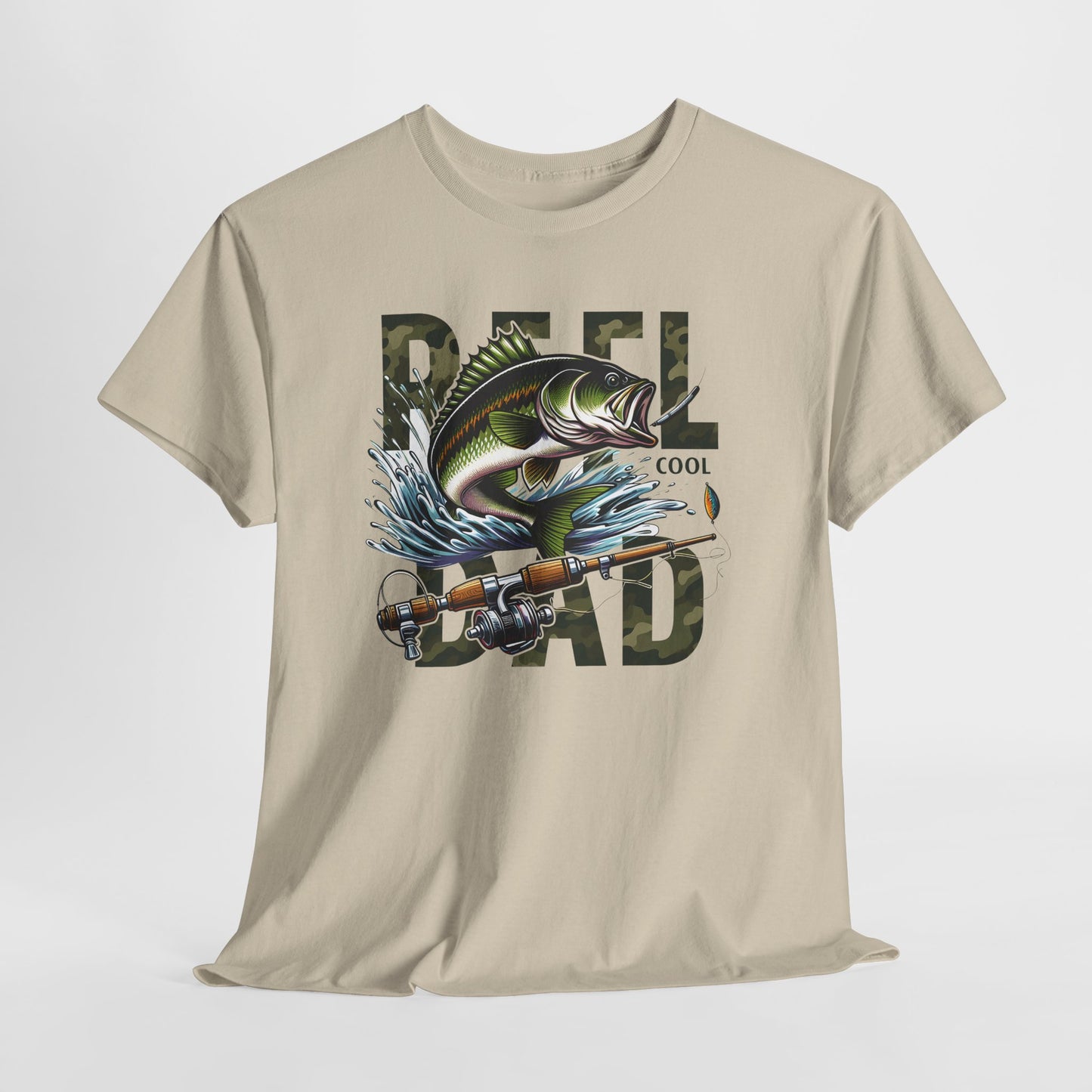 Fishing T‑Shirt — 'Reel Dad' Graphic Tee with Fish & Rod (Father's Day Gift)
