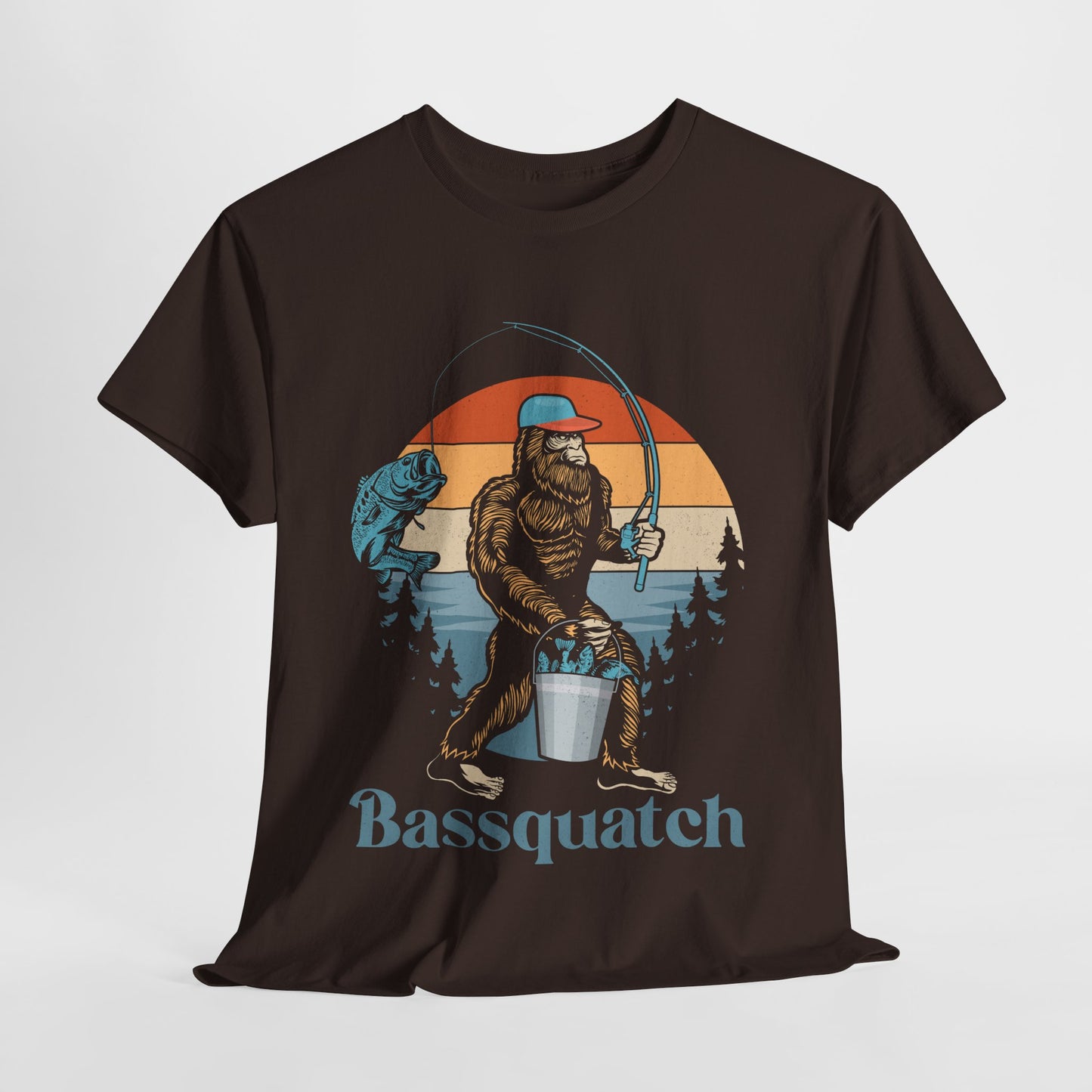 Bassquatch Fishing Tee - Perfect for Outdoorsy Souls, Gifts for Fishermen, Summer Adventure Wear, Casual Style, Nature Lover's Top