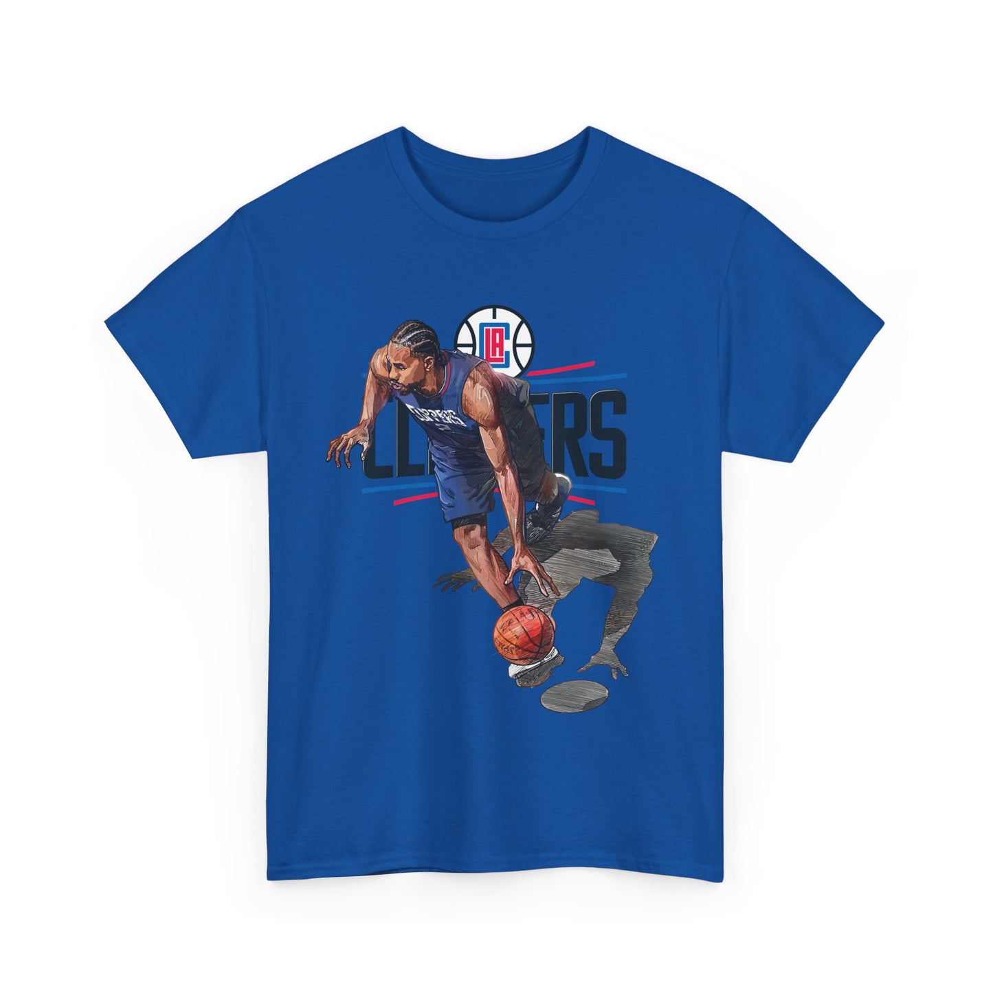 Kawhi Clippers Unisex Heavy Cotton Tee with Basketball Player Graphic, Perfect for Sports Fans, Gifts, Casual Wear, Game Day, Basketball Lovers