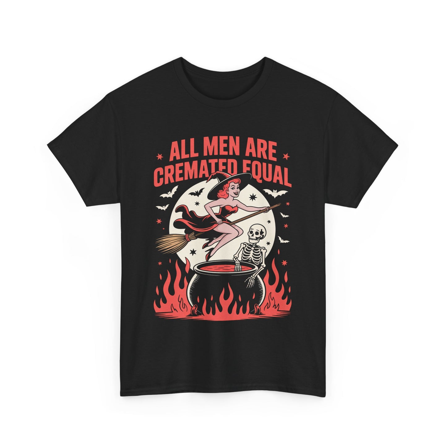 All Men Are Cremated Equal T-Shirt, Gothic Humor Unisex Tee, Funny Statement Shirt, Casual Graphic Tee for Halloween, Unique Gift Idea